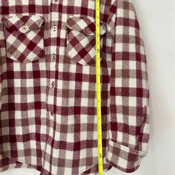 WOOLRICH VTG 70’s PLAID THICK WOOL BLEND LONG SLEEVE SHIRT MADE IN USA SZ M - Picture 4 of 16